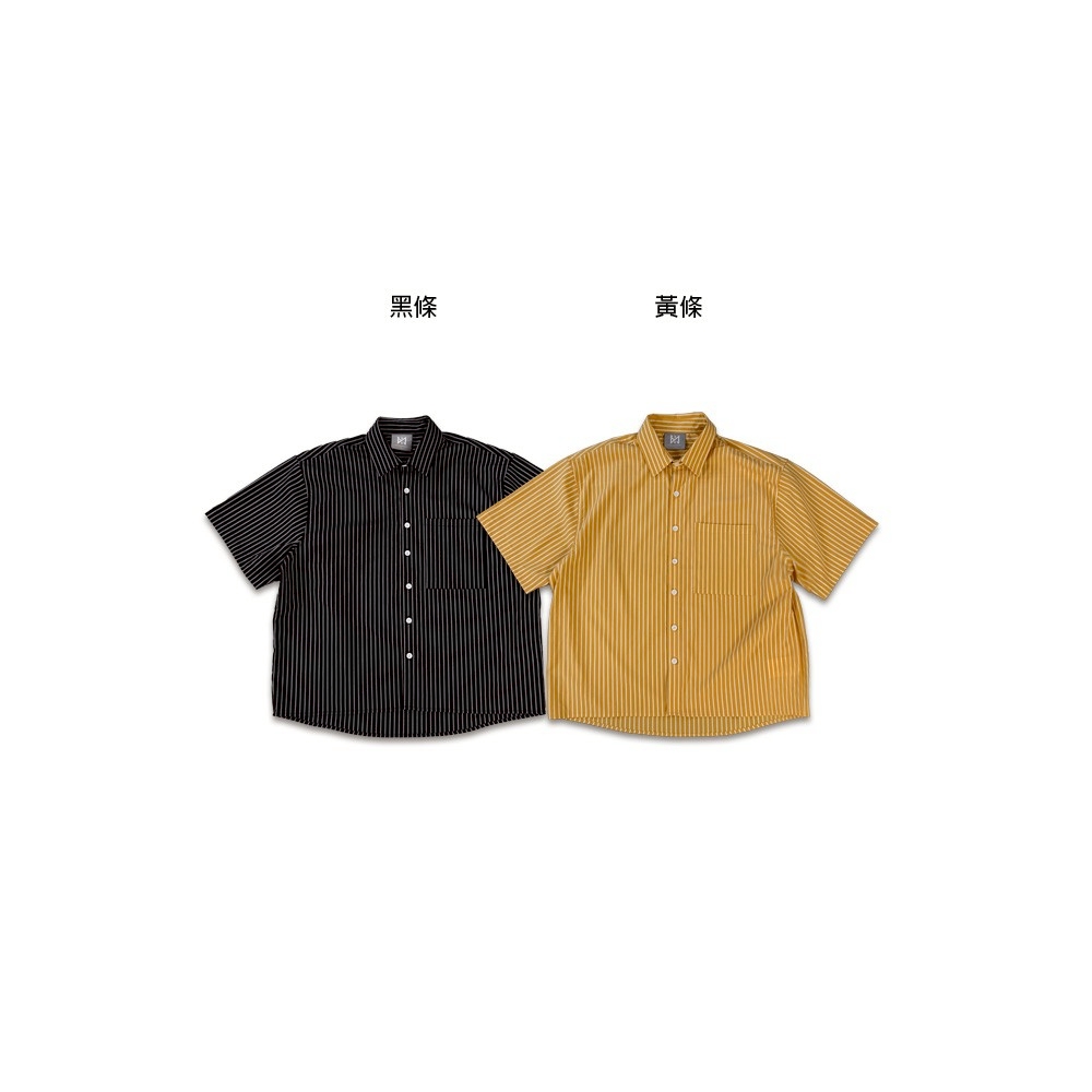 City Boy直紋寬鬆短袖襯衫16
