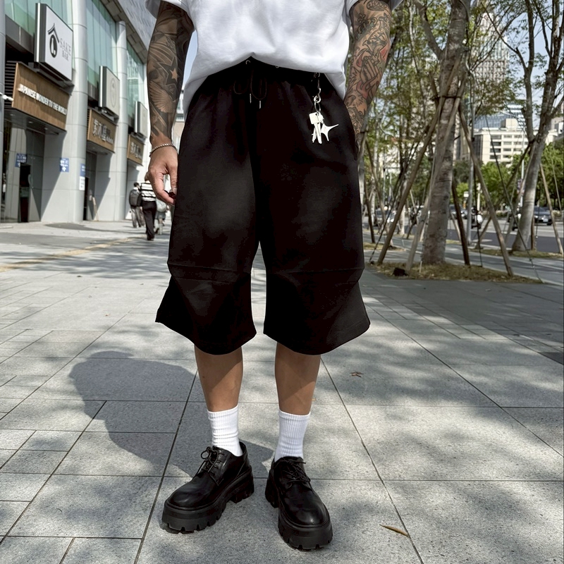 打褶立體廓形棉質七分褲2