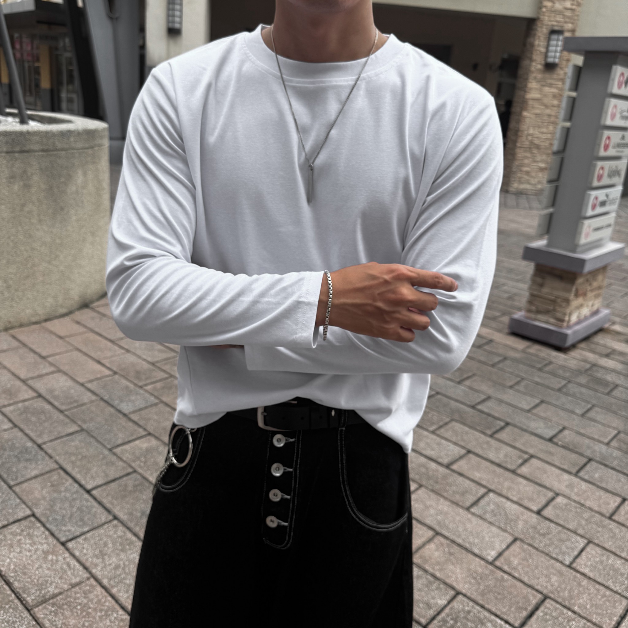 極超彈修身短版長袖基本TEE(可當內搭)1