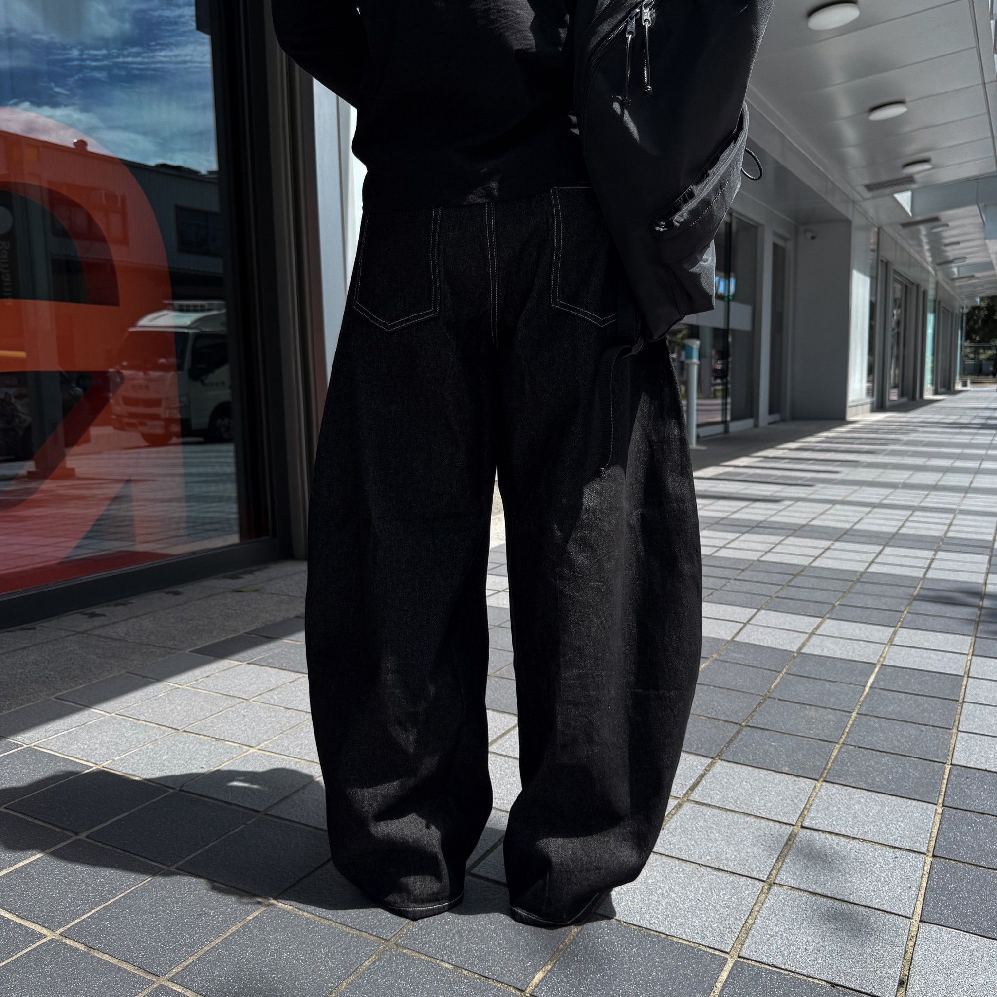 街頭金屬單寧牛仔寬褲7
