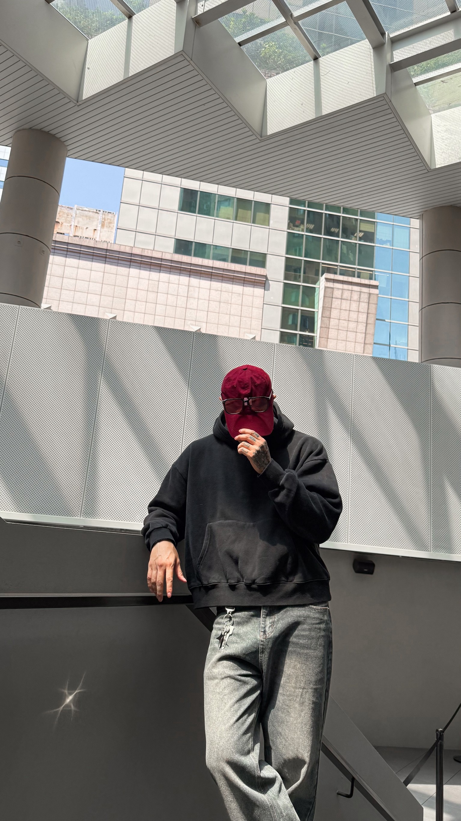 重磅水洗內刷毛連帽TEE5