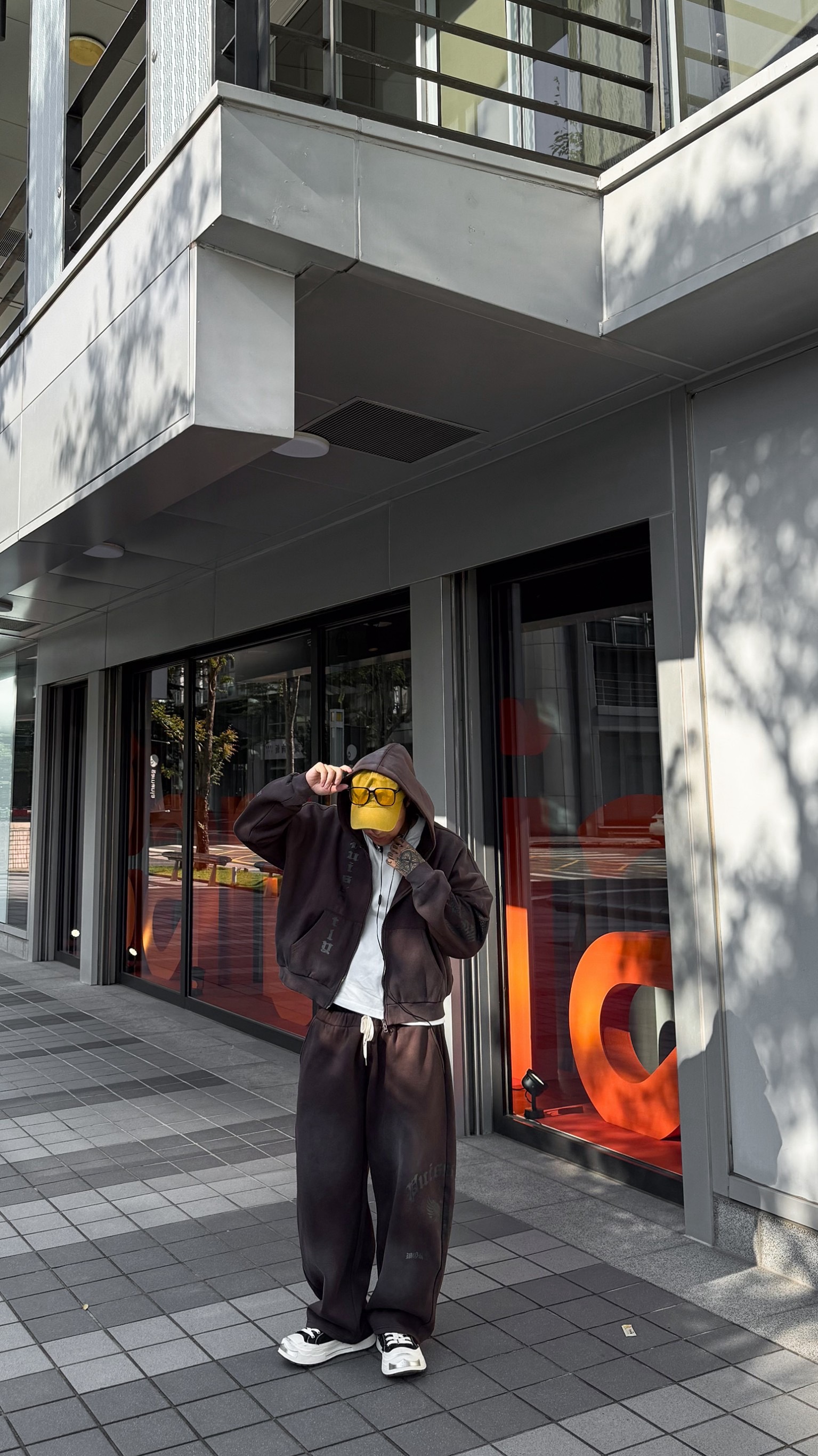 仿舊水洗街頭個性厚磅棉質連帽套裝13