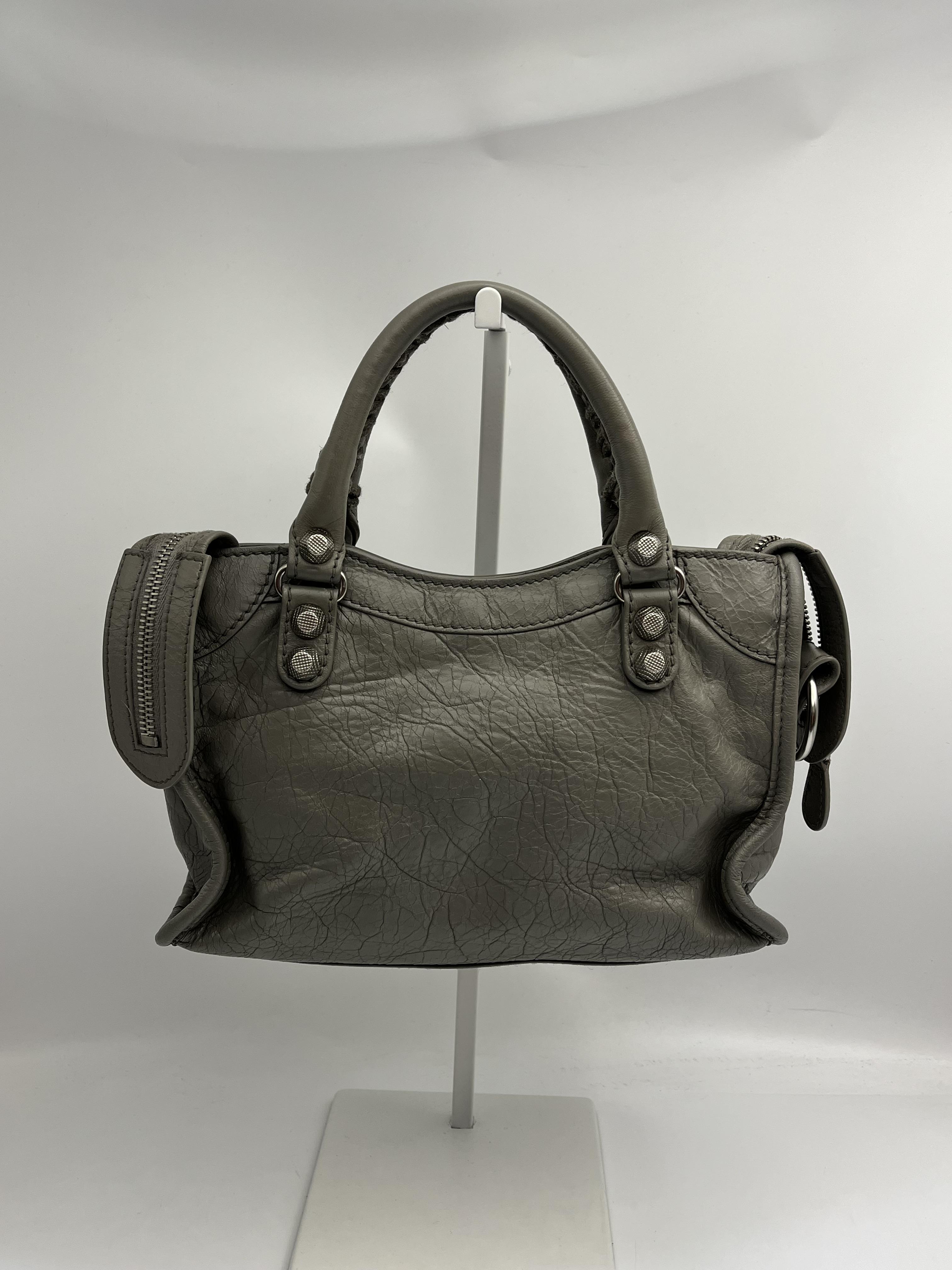 Balenciaga 迷你機車包(灰銀)10