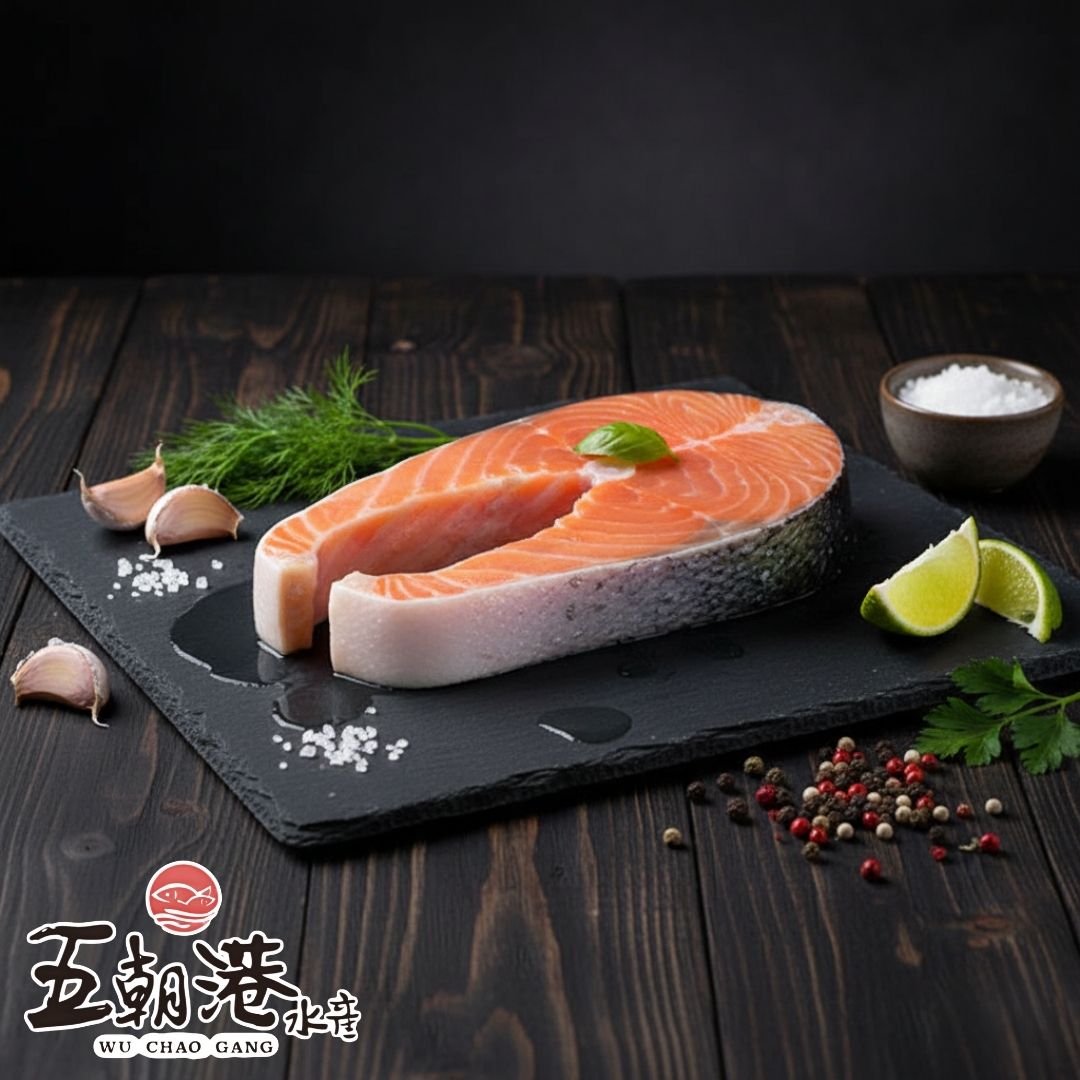 【五朝港水產】頂級大西洋鮭魚片(375g±10%/片)