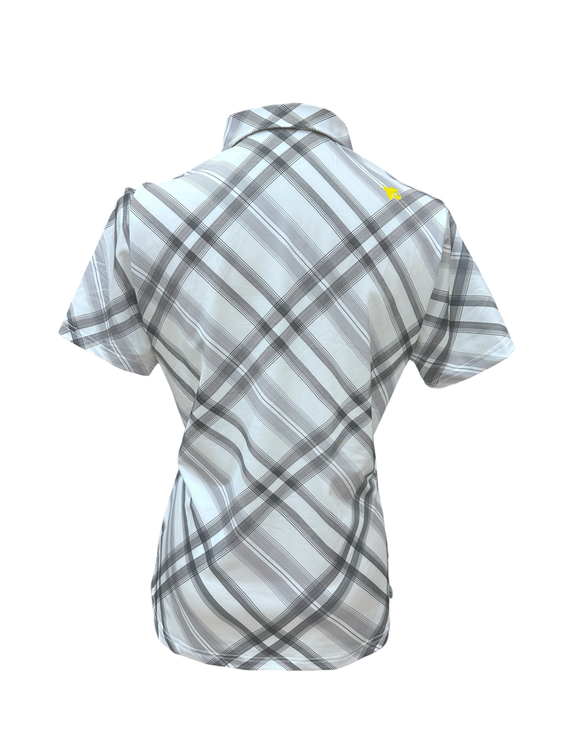 情侶款|螢火蟲系列 經典灰黑格紋印花 短袖POLO衫-女2