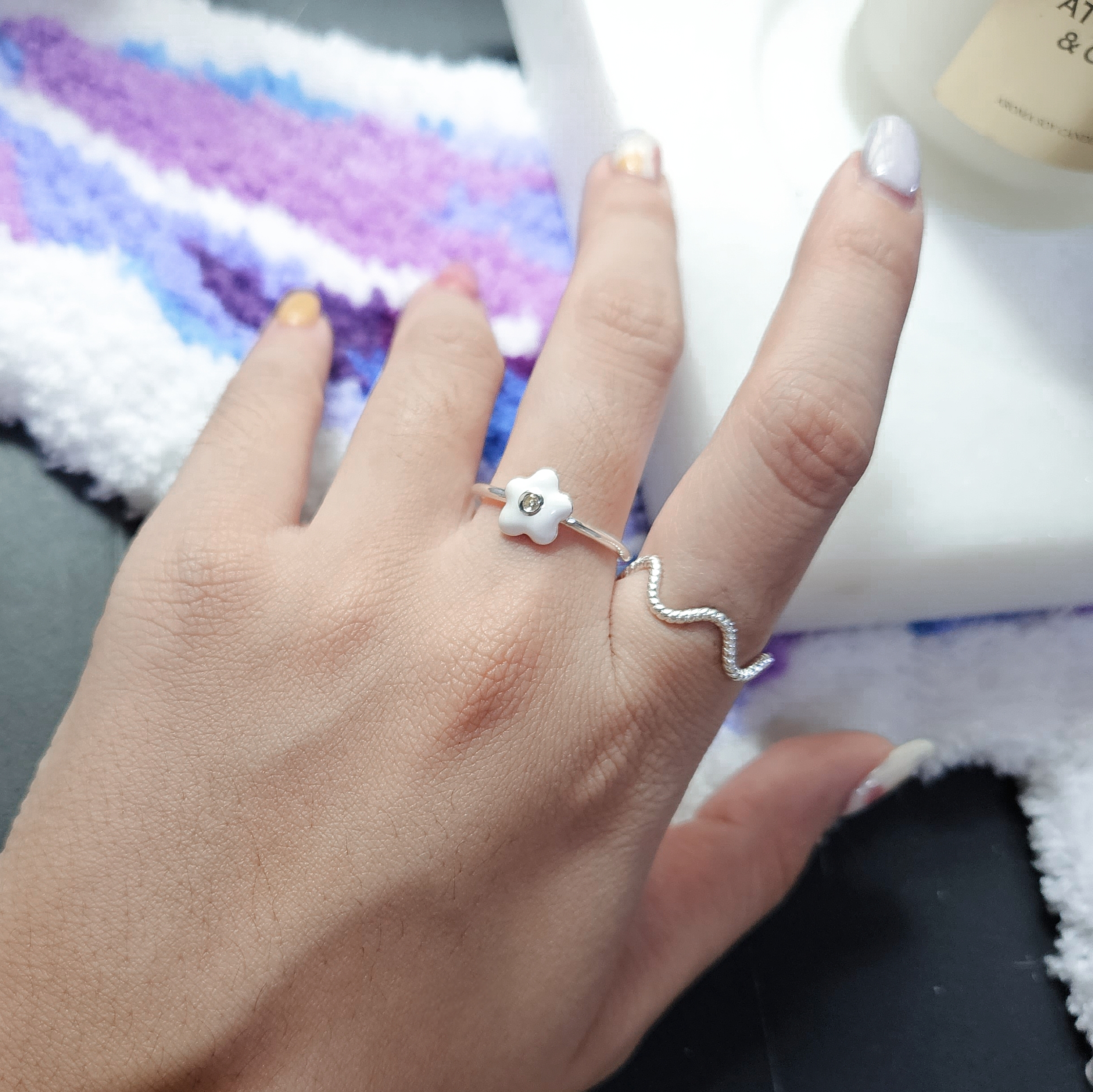 正韓 INS風小花可調式925銀戒