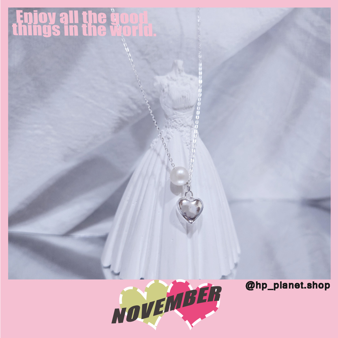 淡水珍珠925純銀立體愛心項鍊 淡水珍珠925純銀立體愛心項鍊