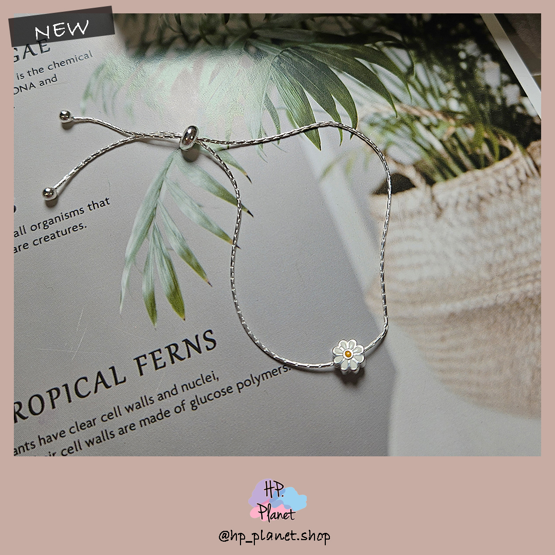 甜系油滴雛菊好穿脫收拉式925純銀手鍊 甜系油滴雛菊好穿脫收拉式925純銀手鍊