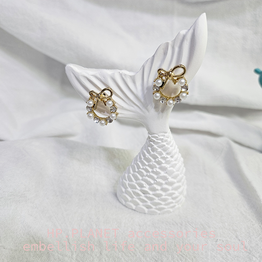 蝴蝶結花圈少女925銀針