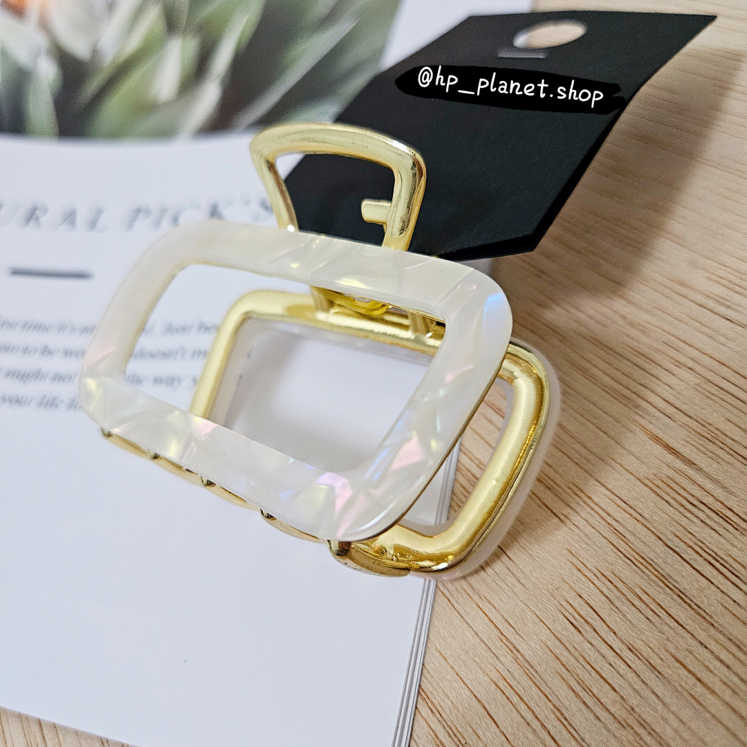 正韓 氣質壓克力方形金屬抓夾