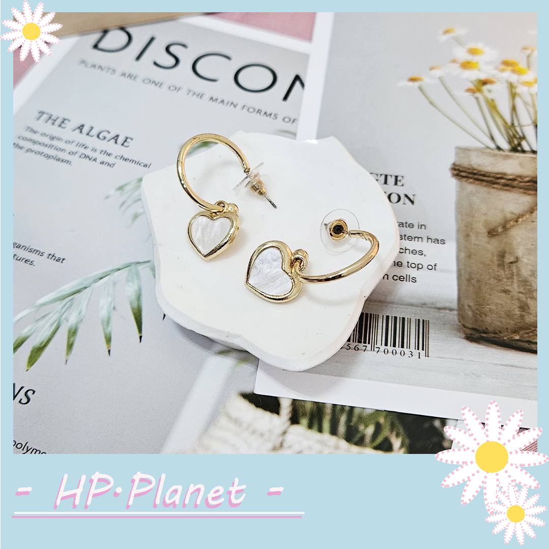 韓國 初心•珠光愛心925耳環 韓國 初心•珠光愛心925耳環