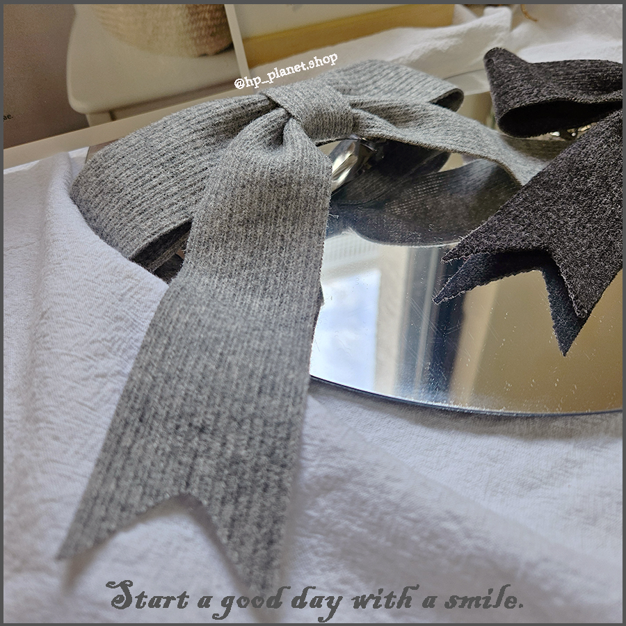 針織大蝴蝶結彈簧髮夾