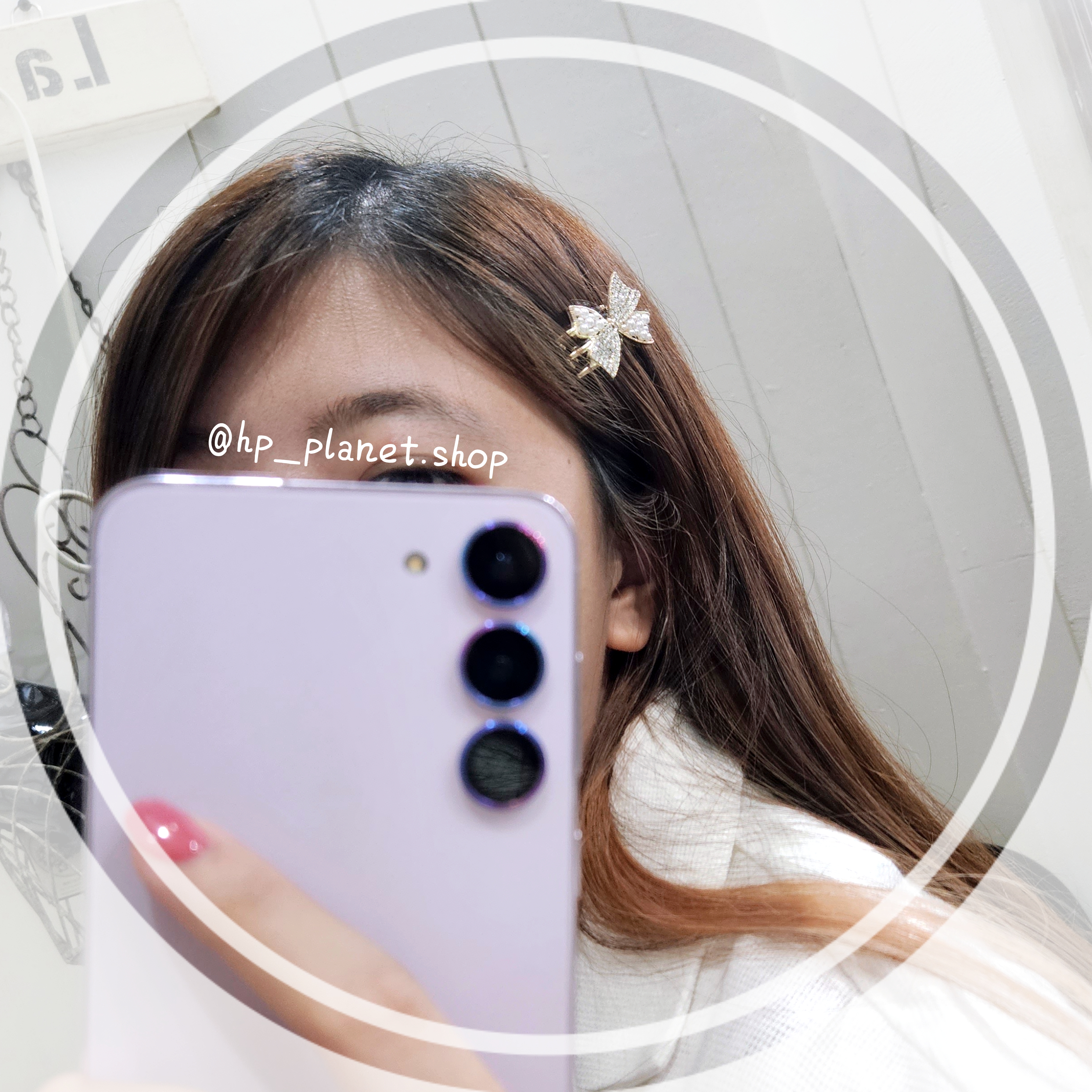 韓國 氣質鋯石鑽大小珍珠蝴蝶結髮夾