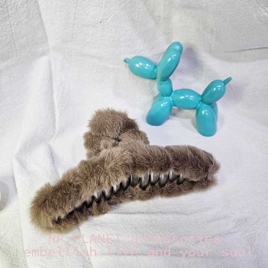 韓系秋冬絨絨12cm簡約抓夾