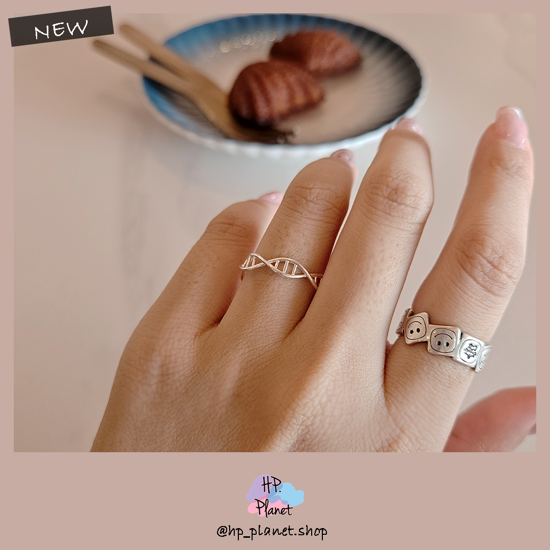 個性DNA造型925純銀可調整戒指