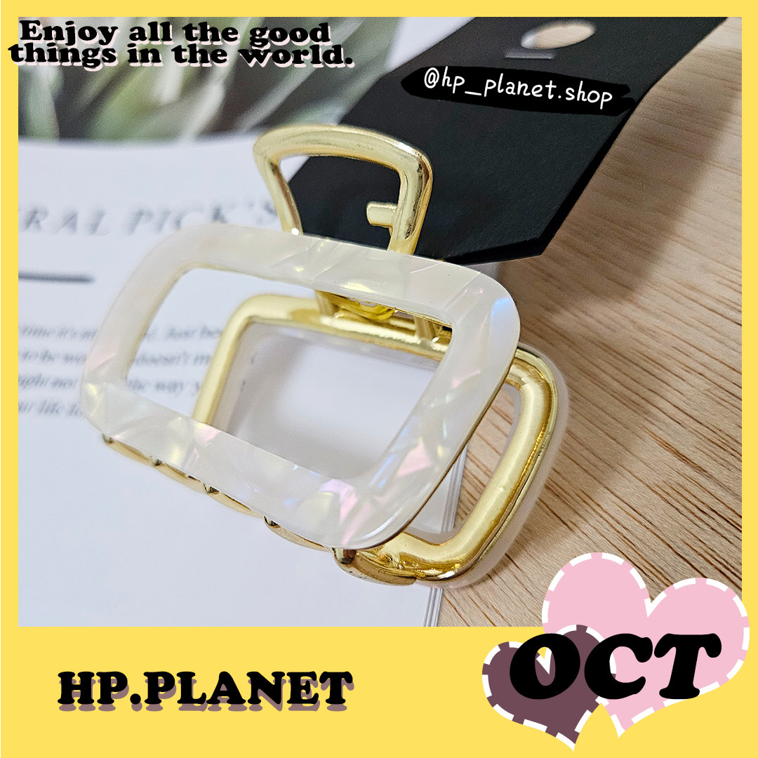 正韓 氣質壓克力方形金屬抓夾