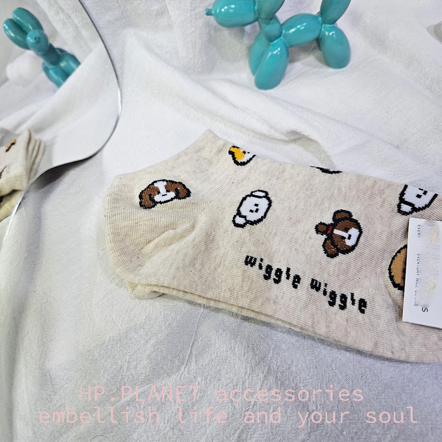 正韓 滿版汪汪小犬踝襪