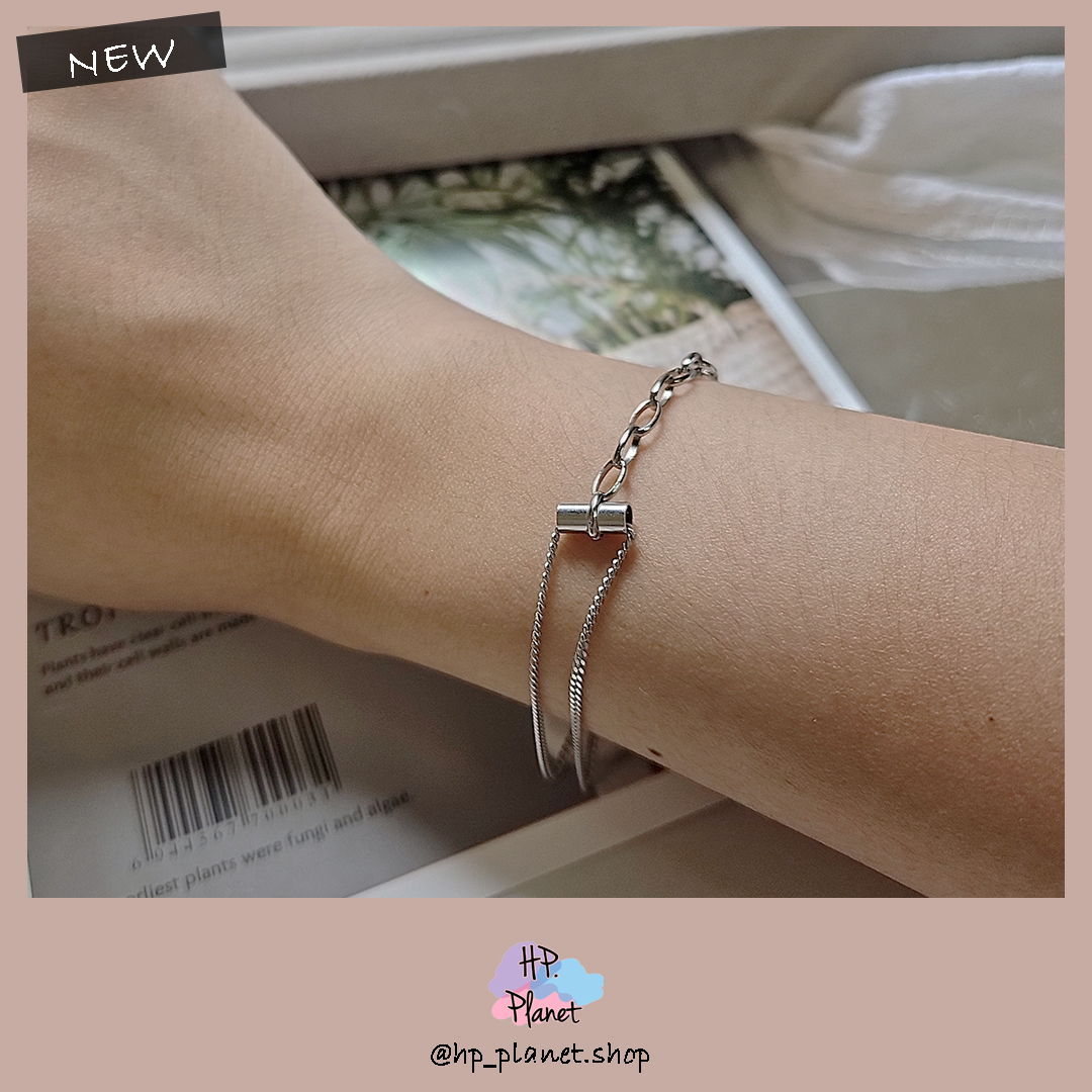 個性雙層拚鎖鏈925純銀手鏈 個性雙層拚鎖鏈925純銀手鏈