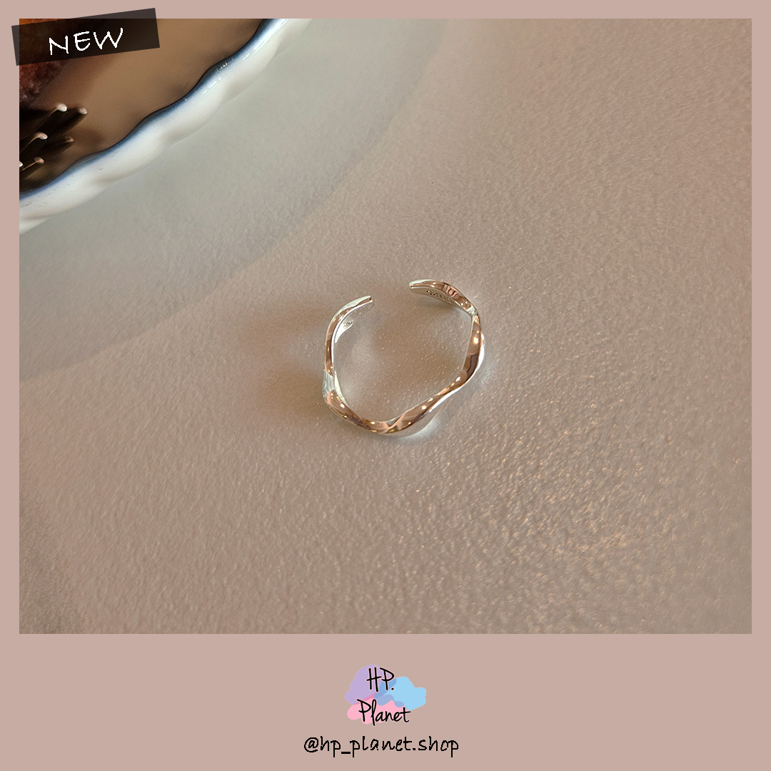 小波浪可調式925純銀細戒