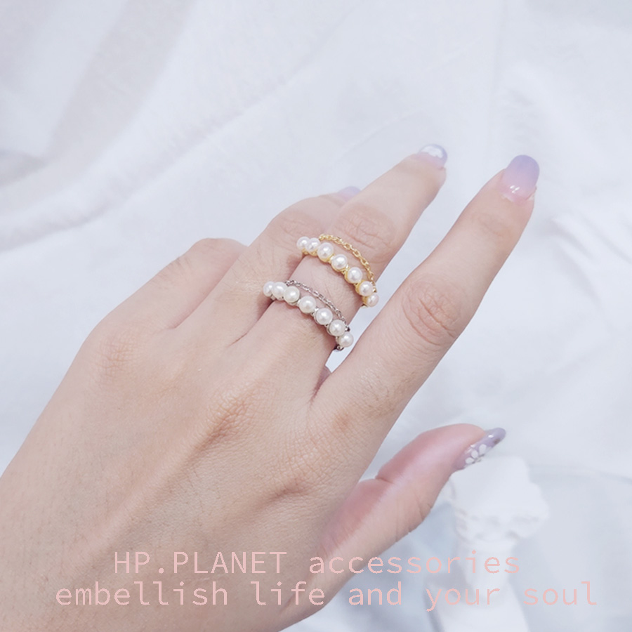 小眾輕奢珍珠垂墜鍊925純銀戒指