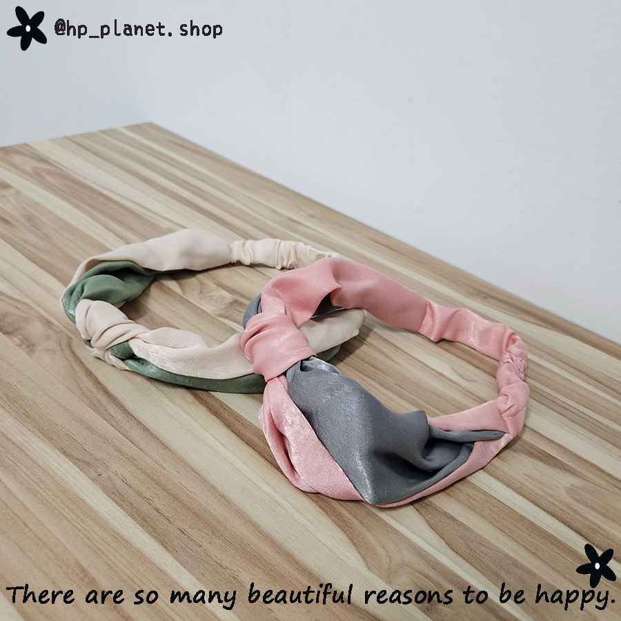 雙拼扭結造型緞面髪帶