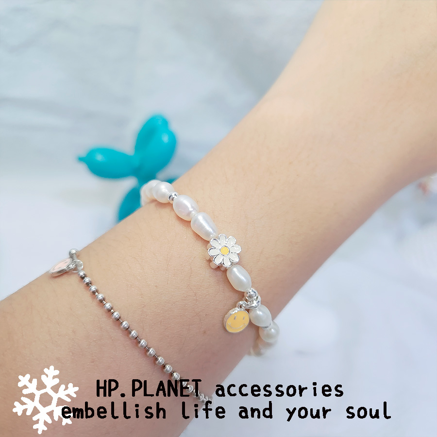925銀雛菊笑臉珍珠手鏈
