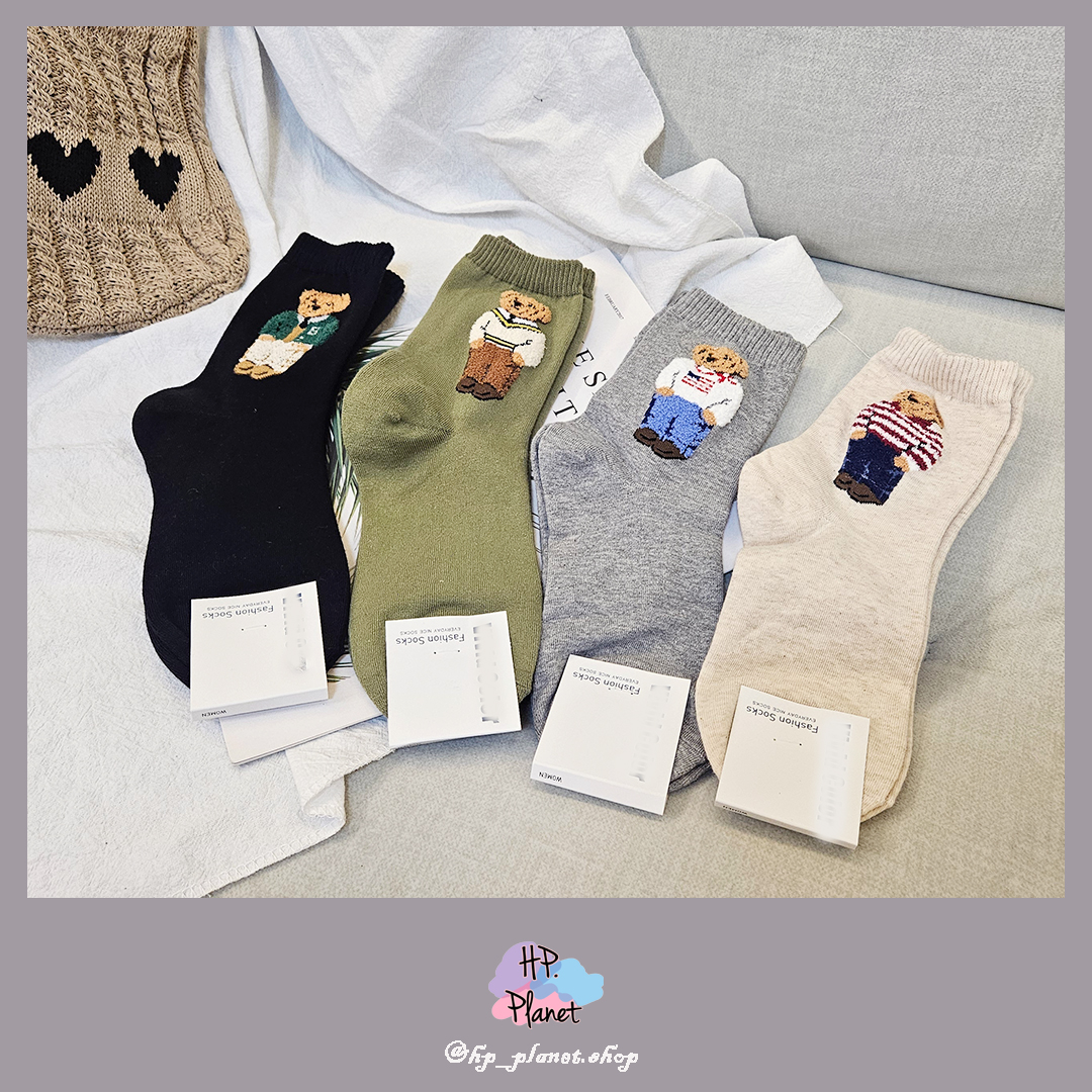 正韓 質感美式立體學院熊襪 正韓 質感美式立體學院熊襪