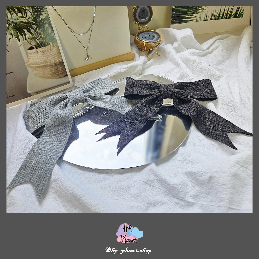 針織大蝴蝶結彈簧髮夾 針織大蝴蝶結彈簧髮夾