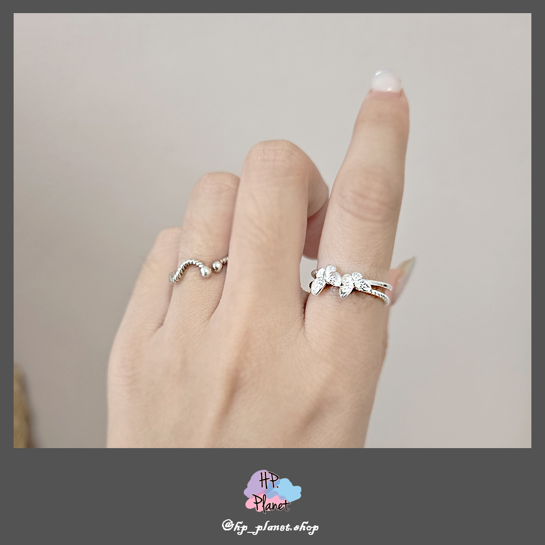 精緻蝴蝶925麻花個性雙層感戒指 精緻蝴蝶925麻花個性雙層感戒指