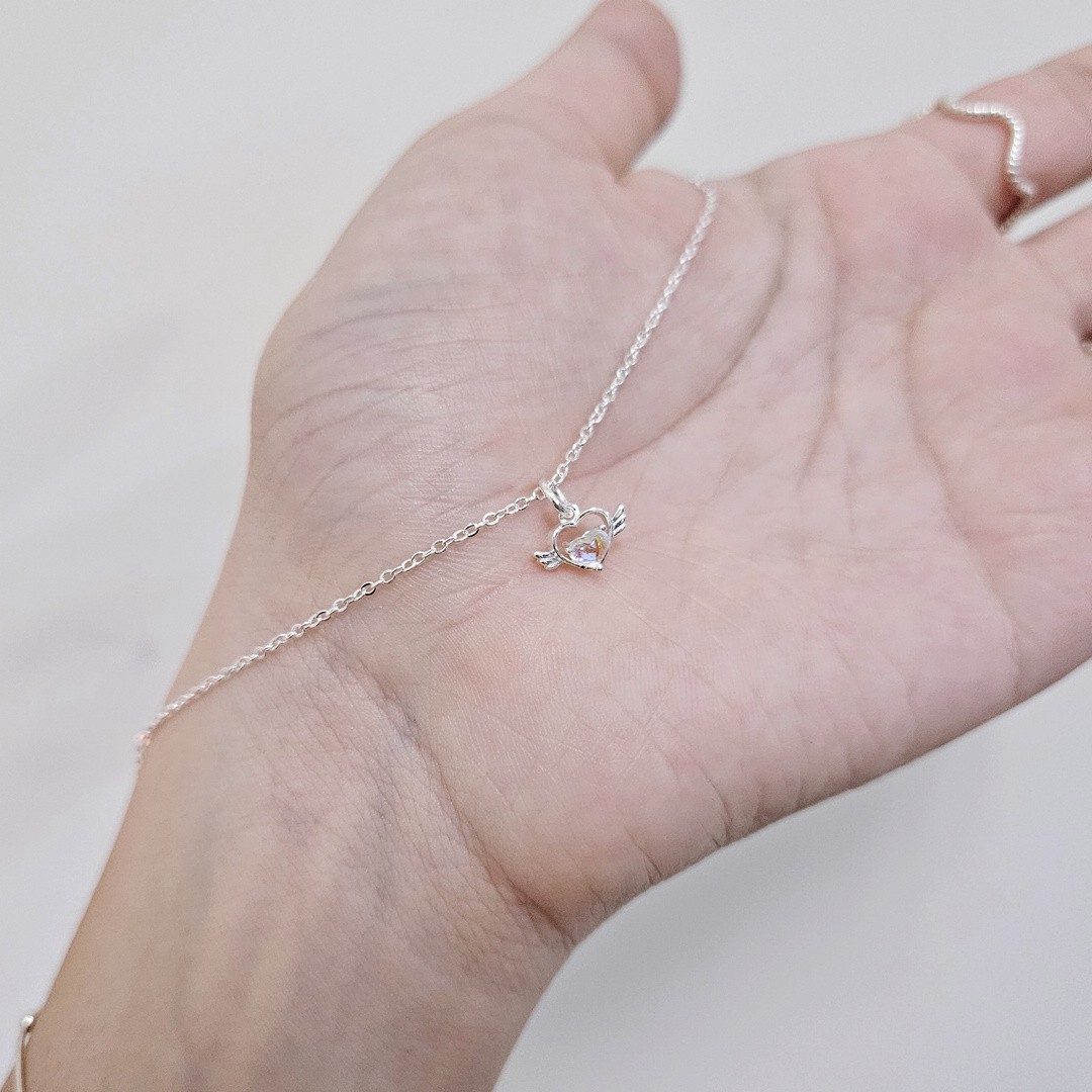 正韓  天使的翅膀月光石925純銀項鍊