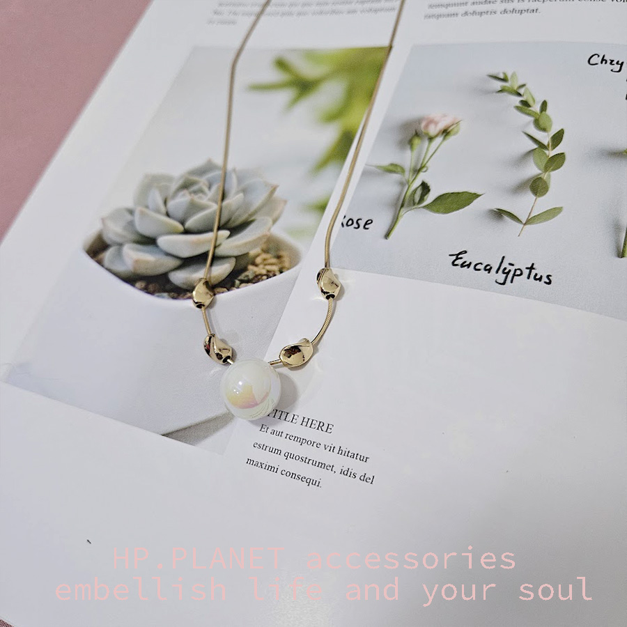 超不低調爆美貝光珠金色項鍊