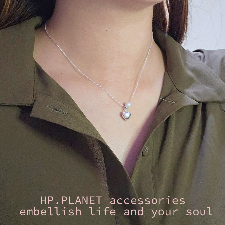 淡水珍珠925純銀立體愛心項鍊