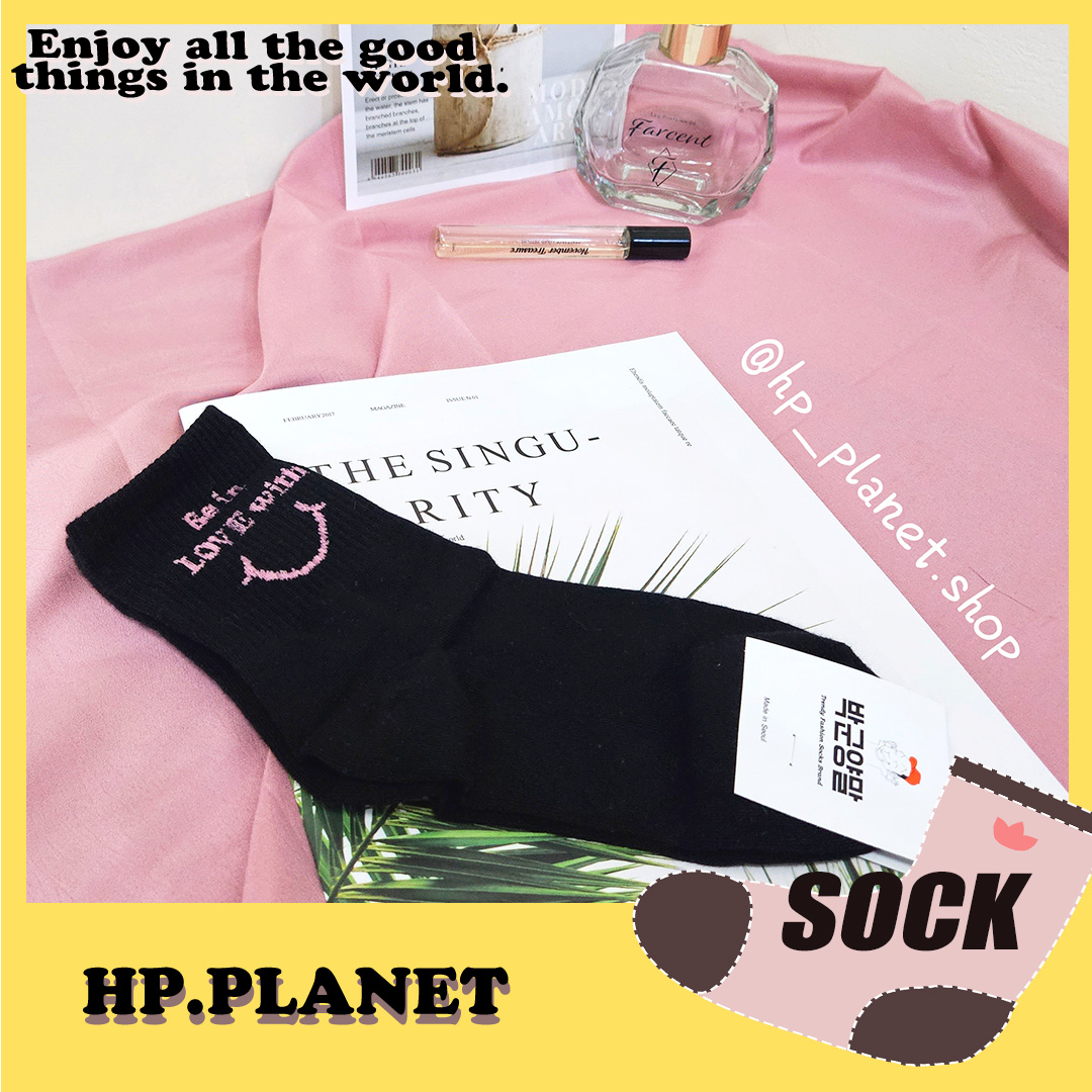 正韓 粉色微笑Smile 闆闆鍾愛中筒襪