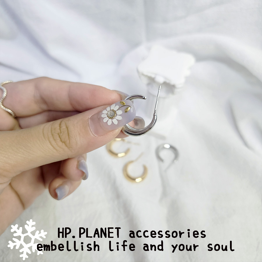 輕奢亮面925銀圓形耳環