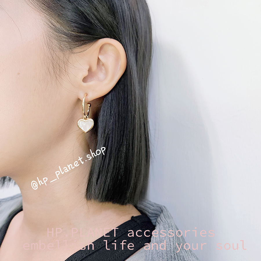 韓國 初心•珠光愛心925耳環