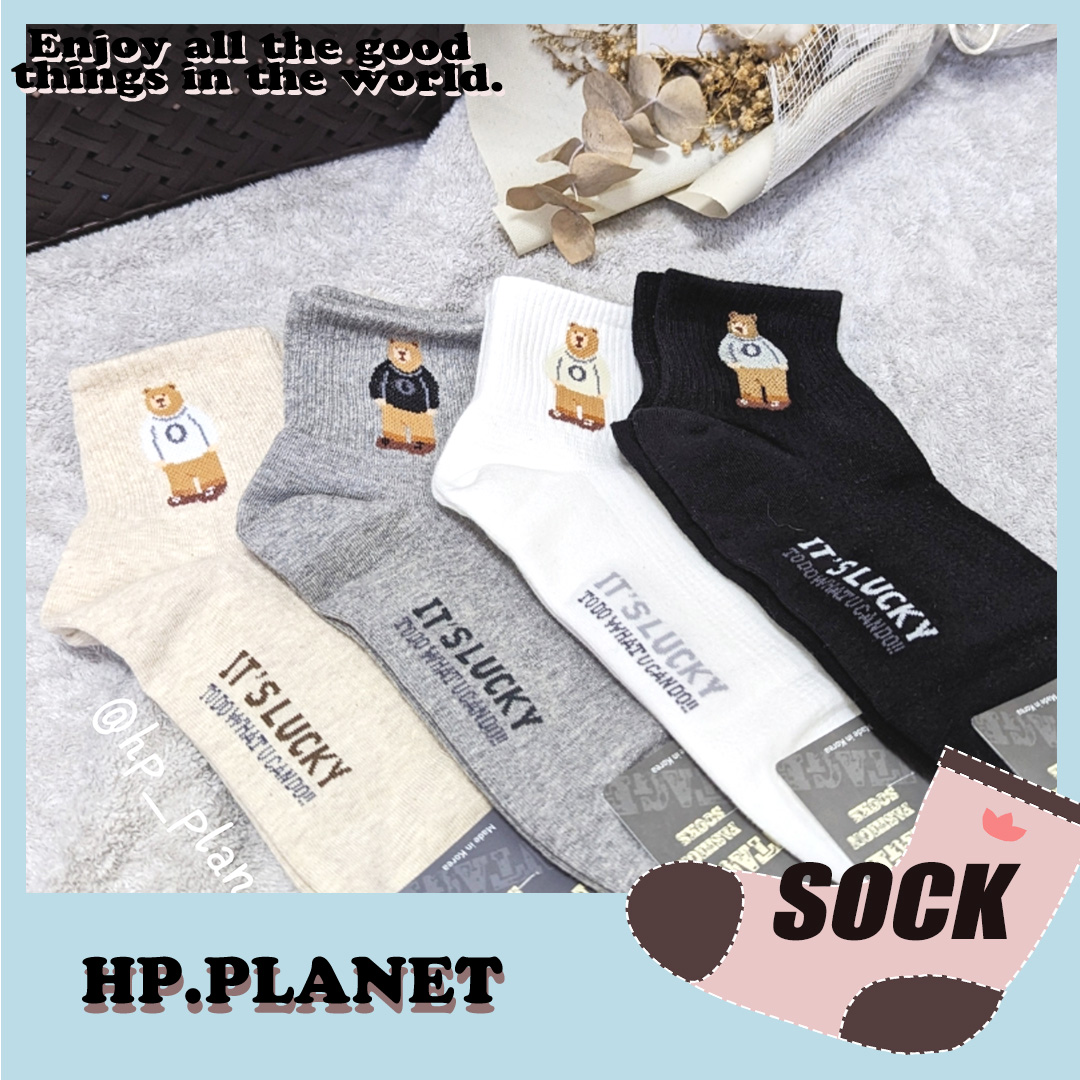 正韓 字母O大學T熊熊男生短襪 正韓 字母O大學T熊熊男生短襪