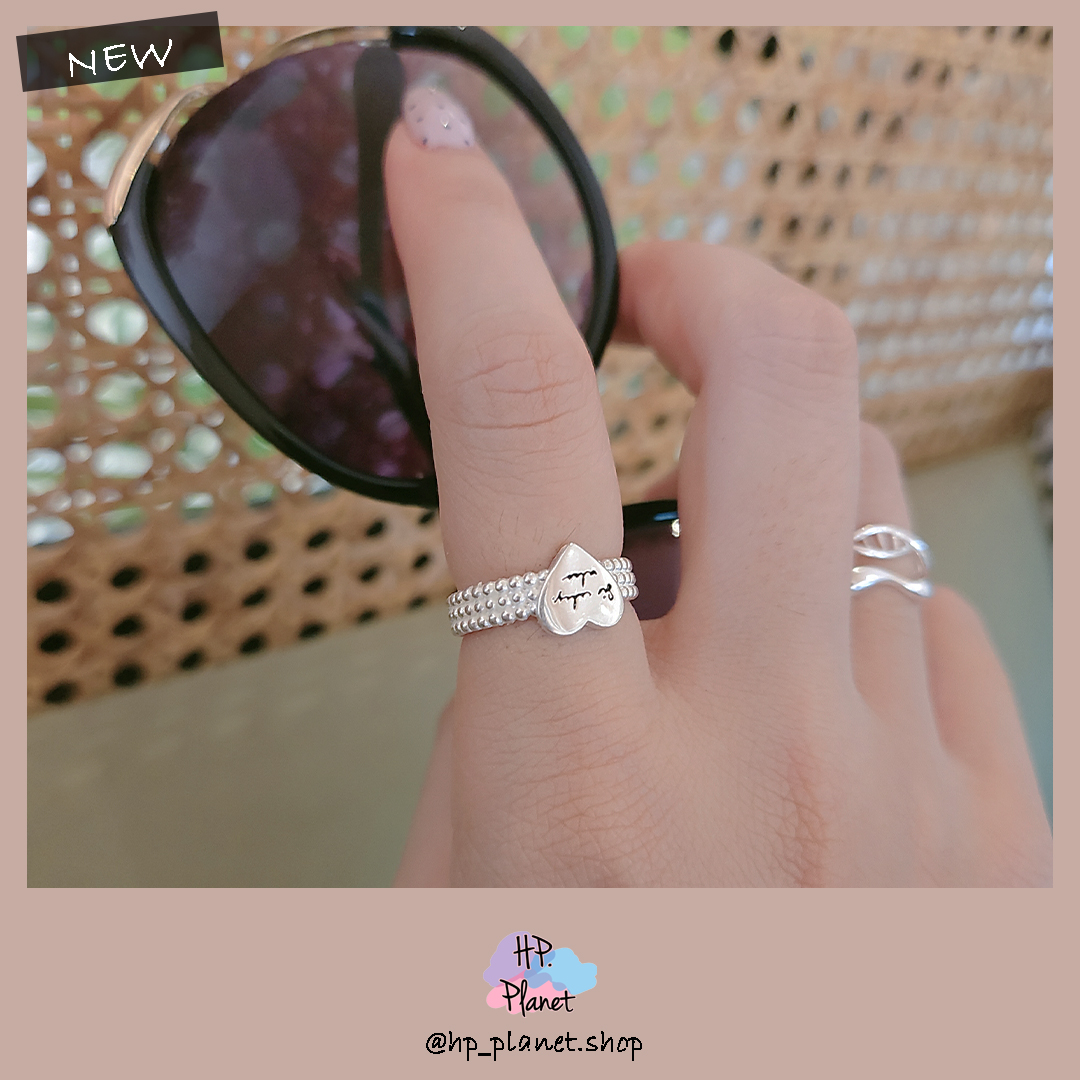 H闆自留款 愛心草寫字母可調925純銀戒指 H闆自留款 愛心草寫字母可調925純銀戒指