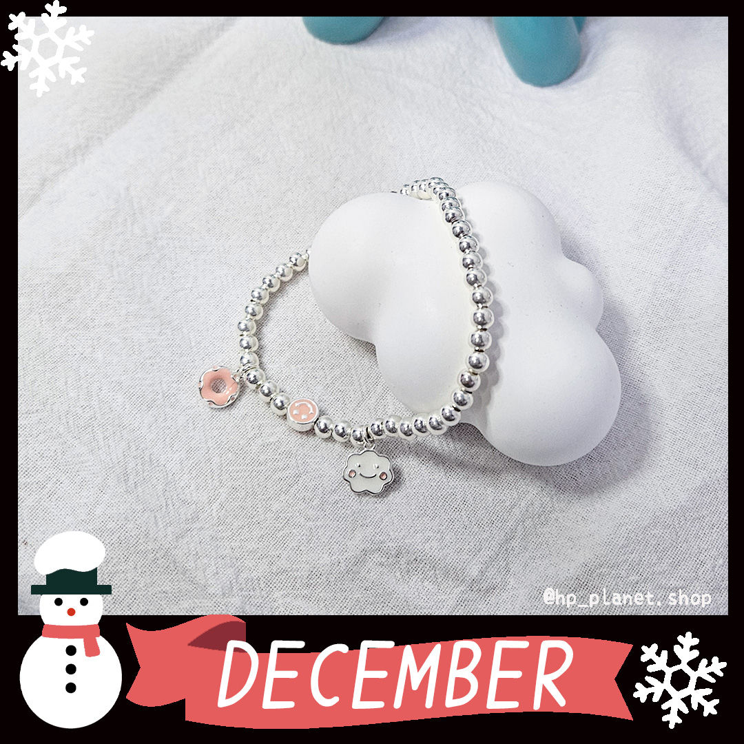 甜妹系粉嫩笑臉甜甜圈925純銀手鏈