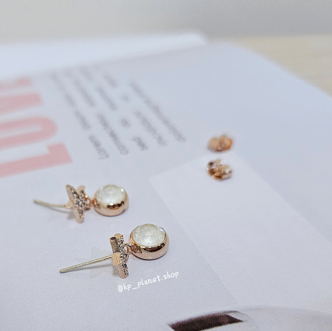 正韓  星芒-多角切面水金鑽925耳針