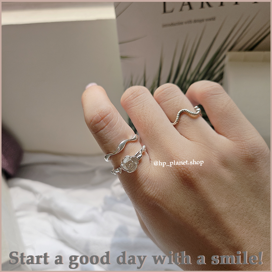 氣質肌理玫瑰可調式925純銀戒指