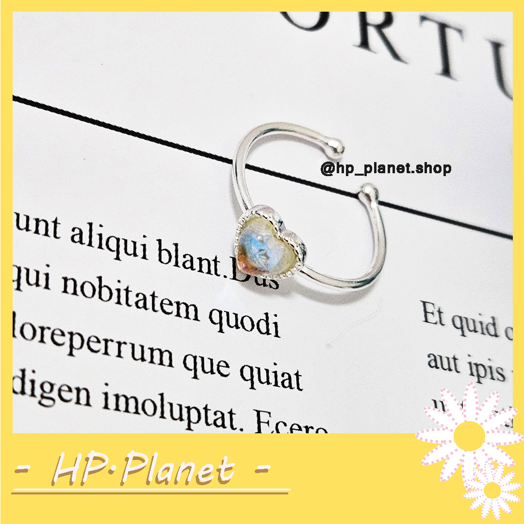 美的冒泡月光石心心925純銀戒指