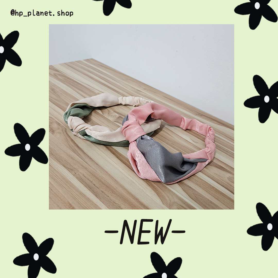 雙拼扭結造型緞面髪帶