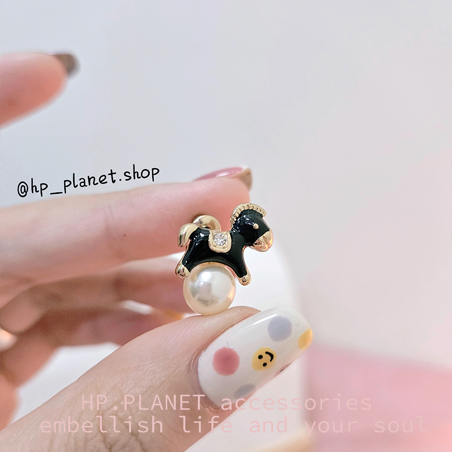 童趣小馬防敏鋼針耳飾