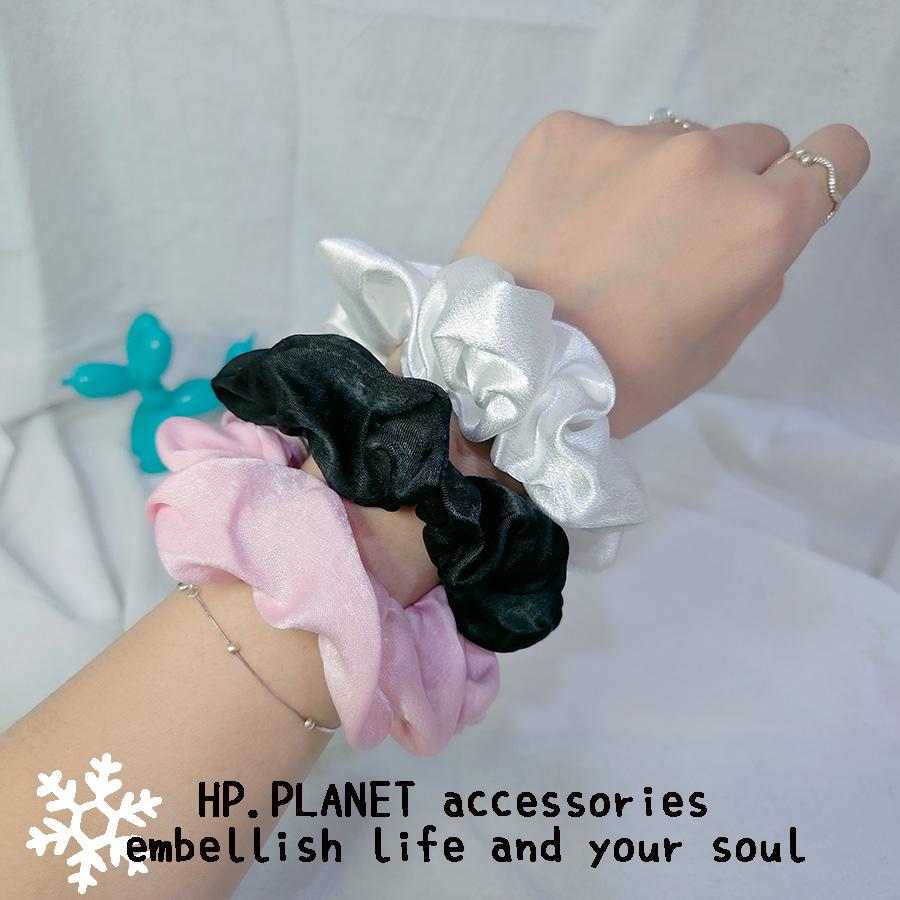 法式緞面雪紡髪圈