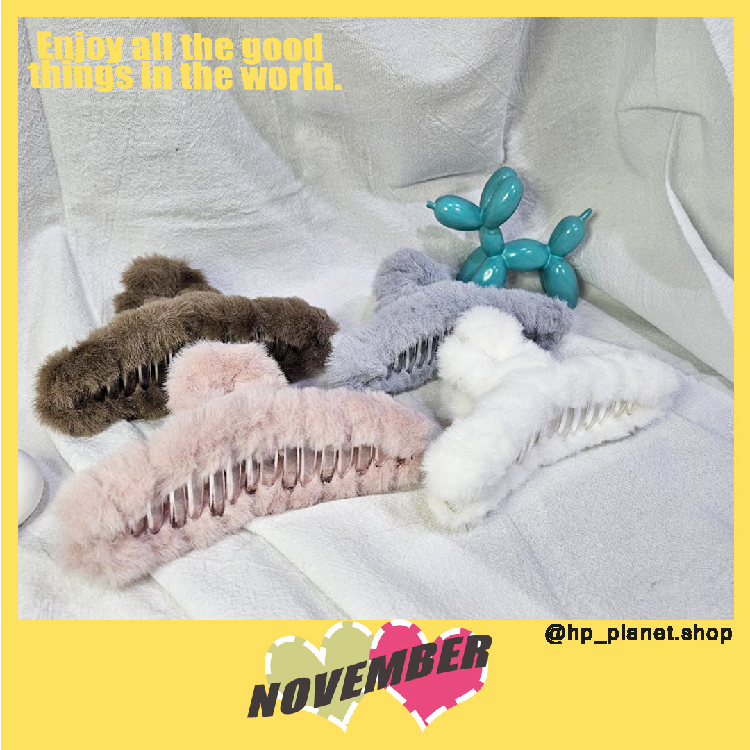 韓系秋冬絨絨12cm簡約抓夾