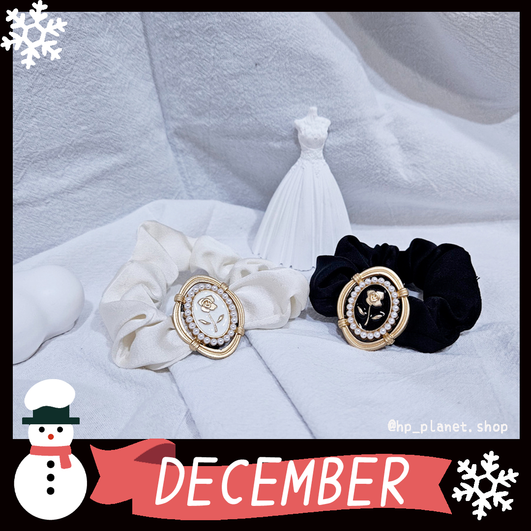 古典玫瑰花小珍珠髪圈