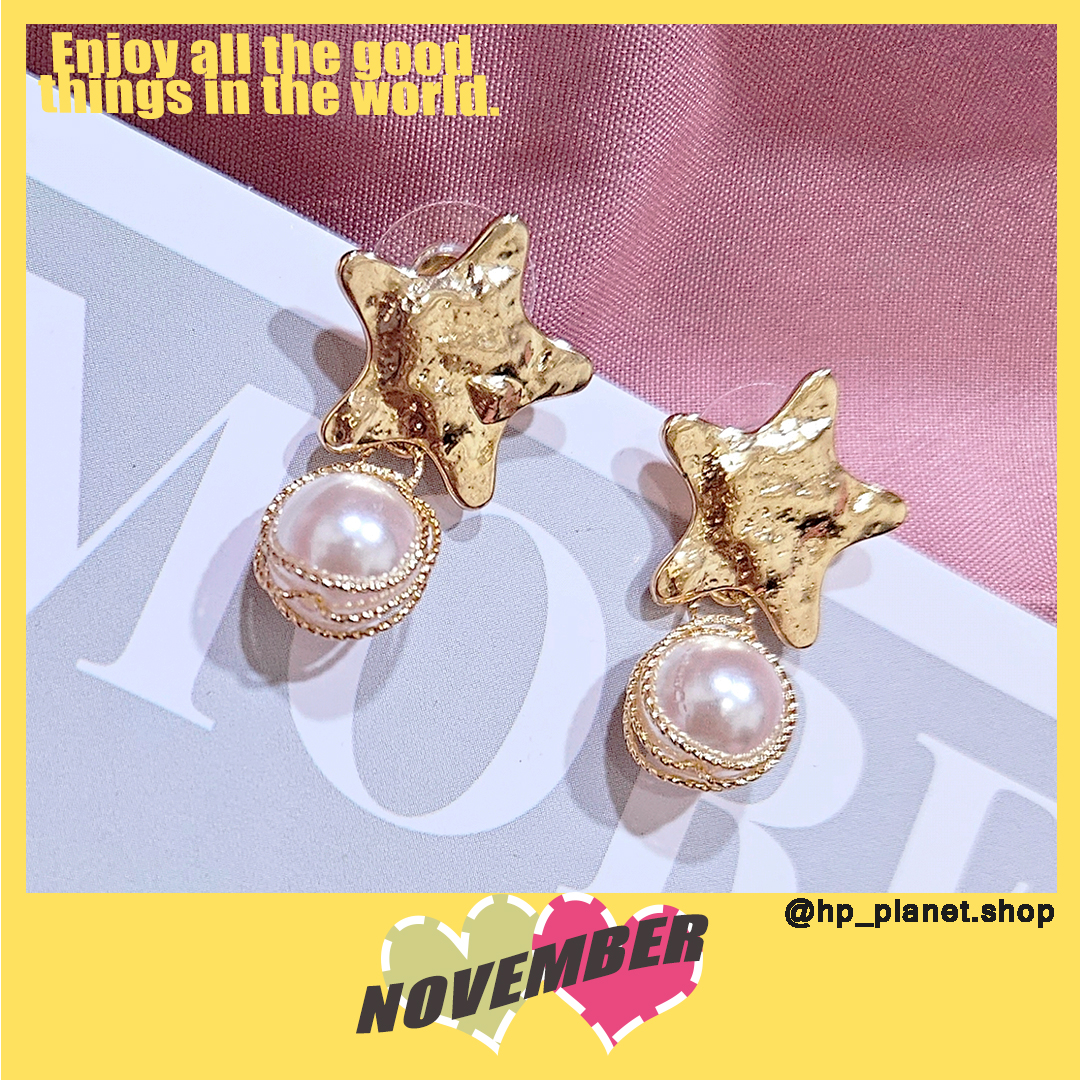 垂墜珍珠星軌925銀針耳飾 垂墜珍珠星軌925銀針耳飾