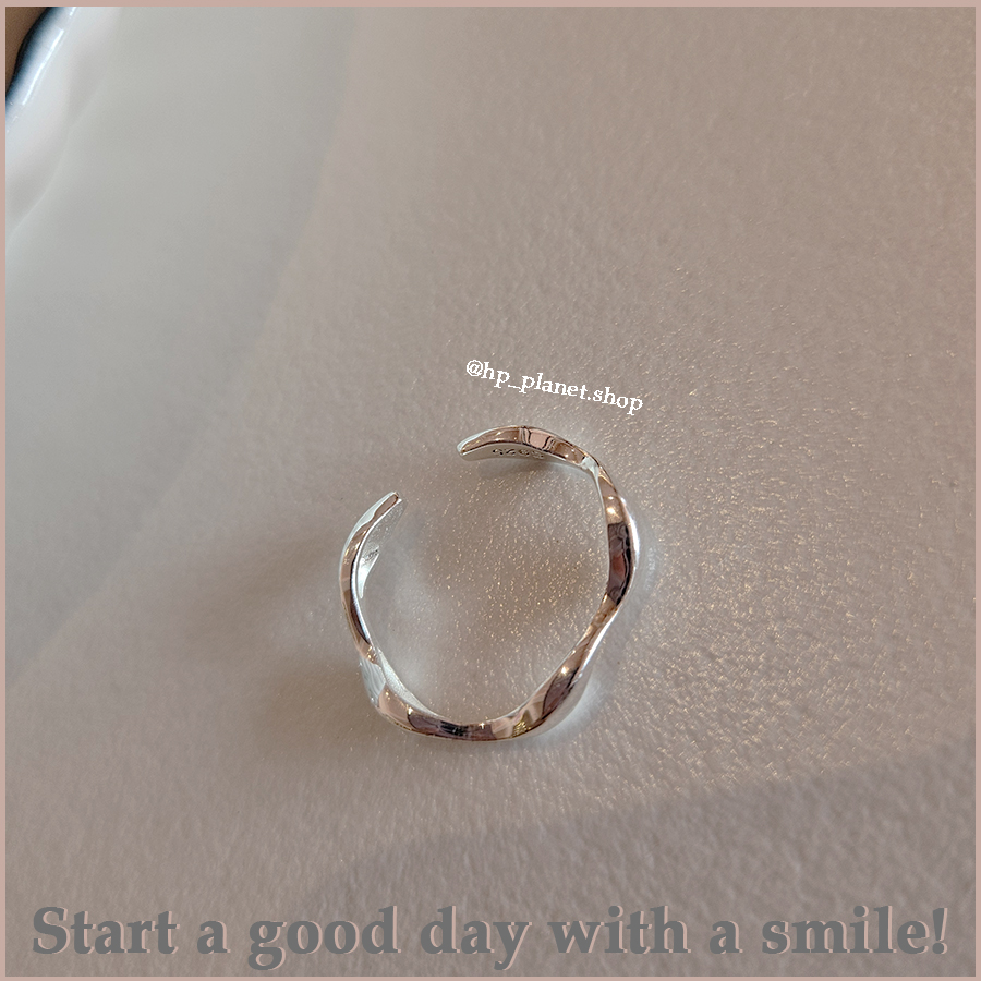 小波浪可調式925純銀細戒