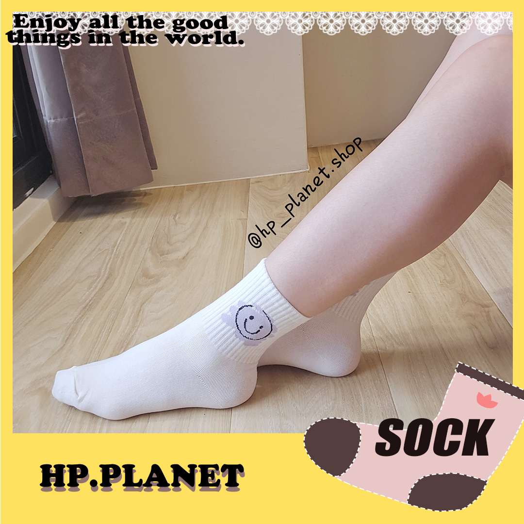 正韓 粉嫩塗鴉風笑臉極品中筒襪 正韓 粉嫩塗鴉風笑臉極品中筒襪