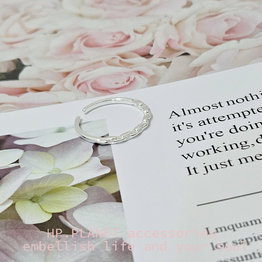 韓國 簡約風環環相扣925純銀戒指